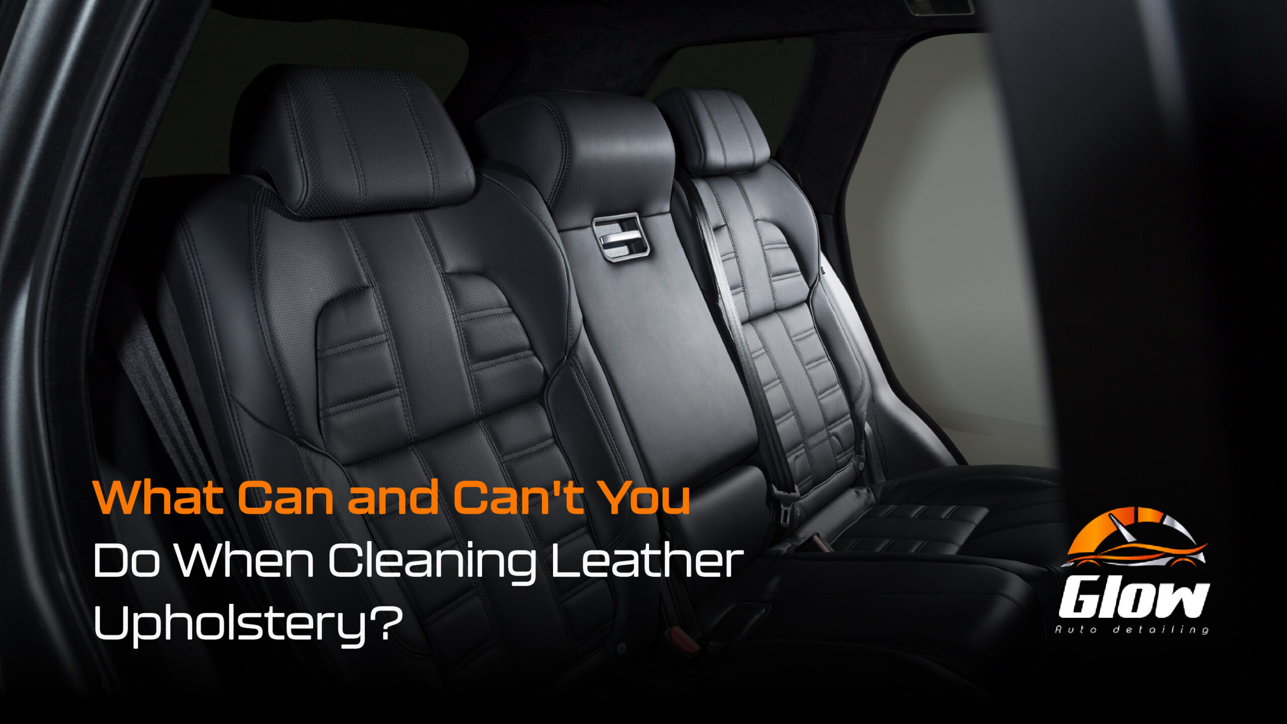 Professional leather upholstery cleaning service restoring and protecting leather car seats inside a luxury vehicle.