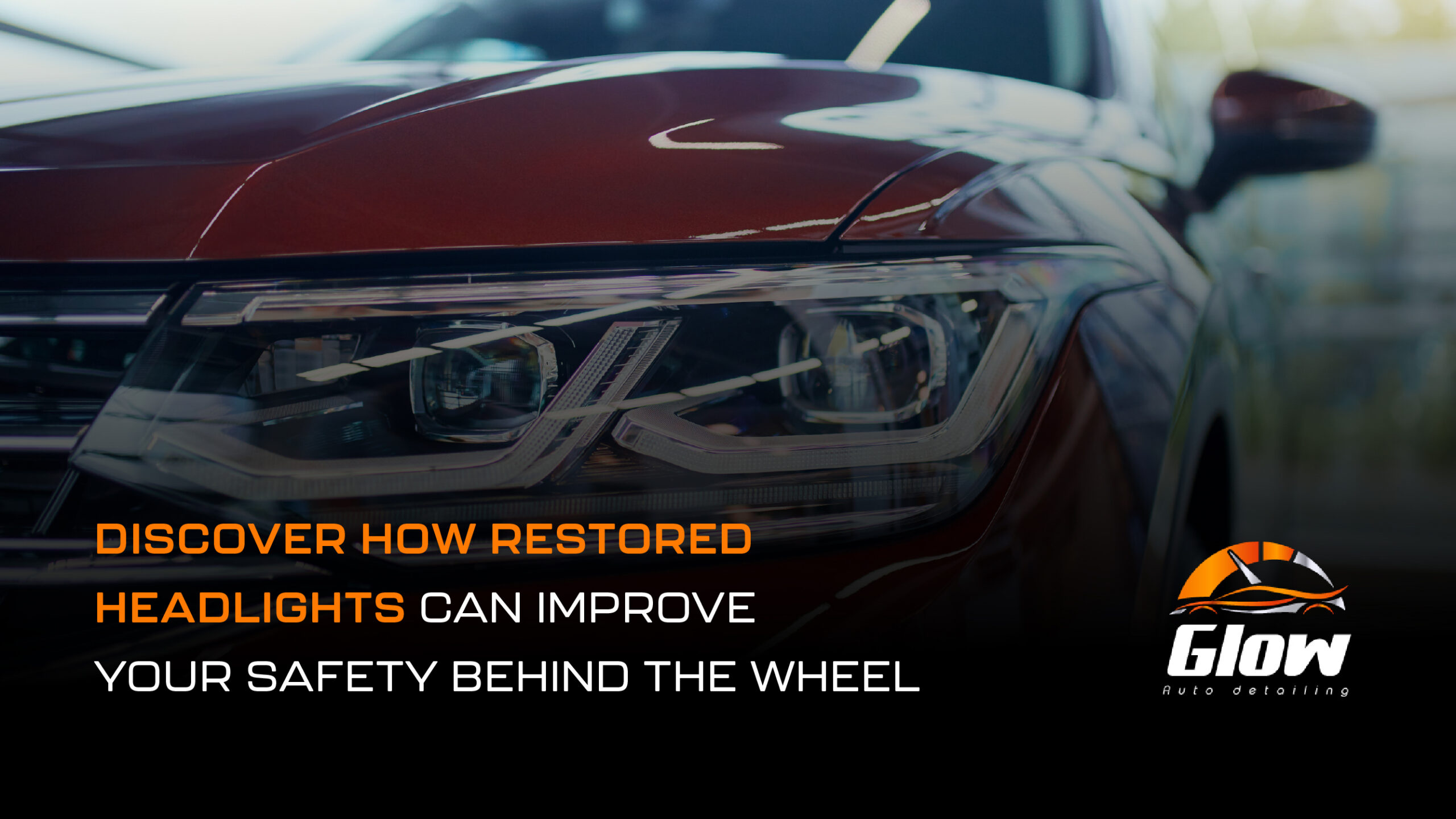 Technician restoring cloudy headlights on a vehicle during a mobile detailing service in Boston, improving nighttime visibility and safety with professionally restored headlights.